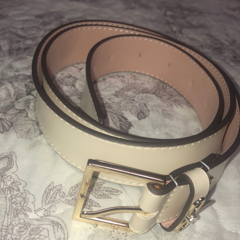 Kate Spade Creme & pink belt